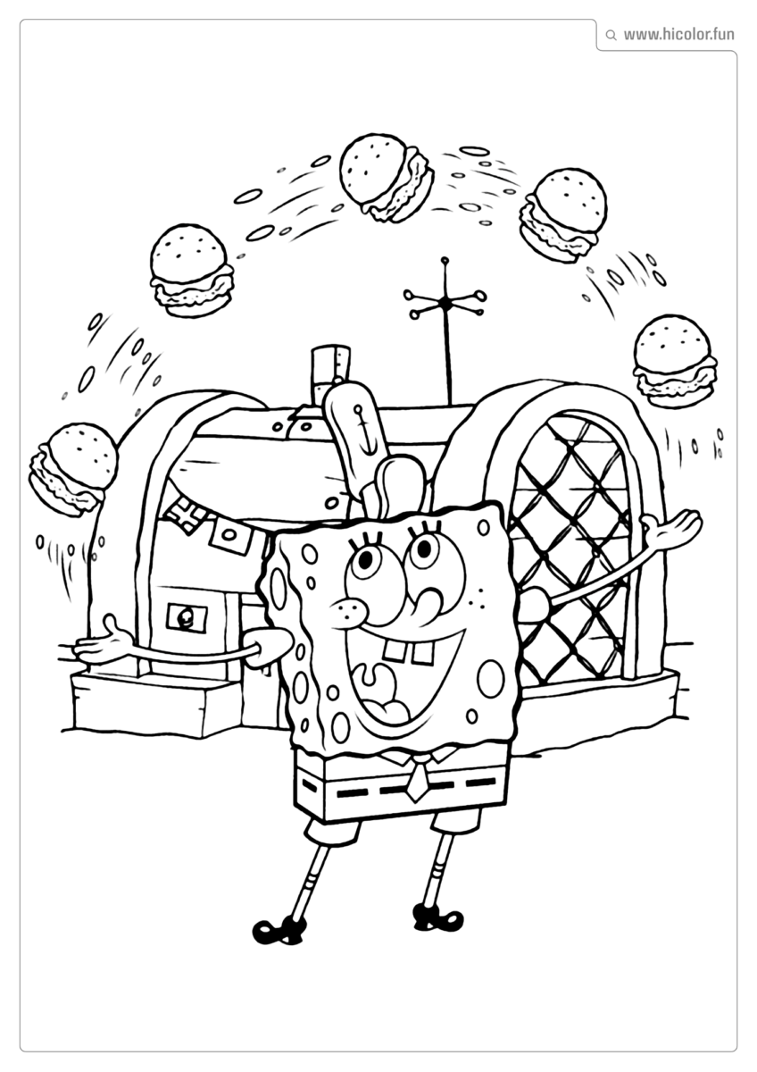 DESENHO PARA COLORIR DE BOB ESPONJA