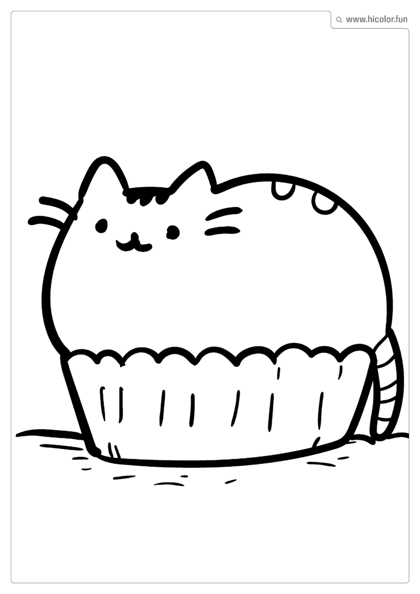 DESENHO PARA COLORIR DE GATO DEITADO NA FORMINHA DE CUPCAKE BOLO FOFO PARA IMPRIMIR