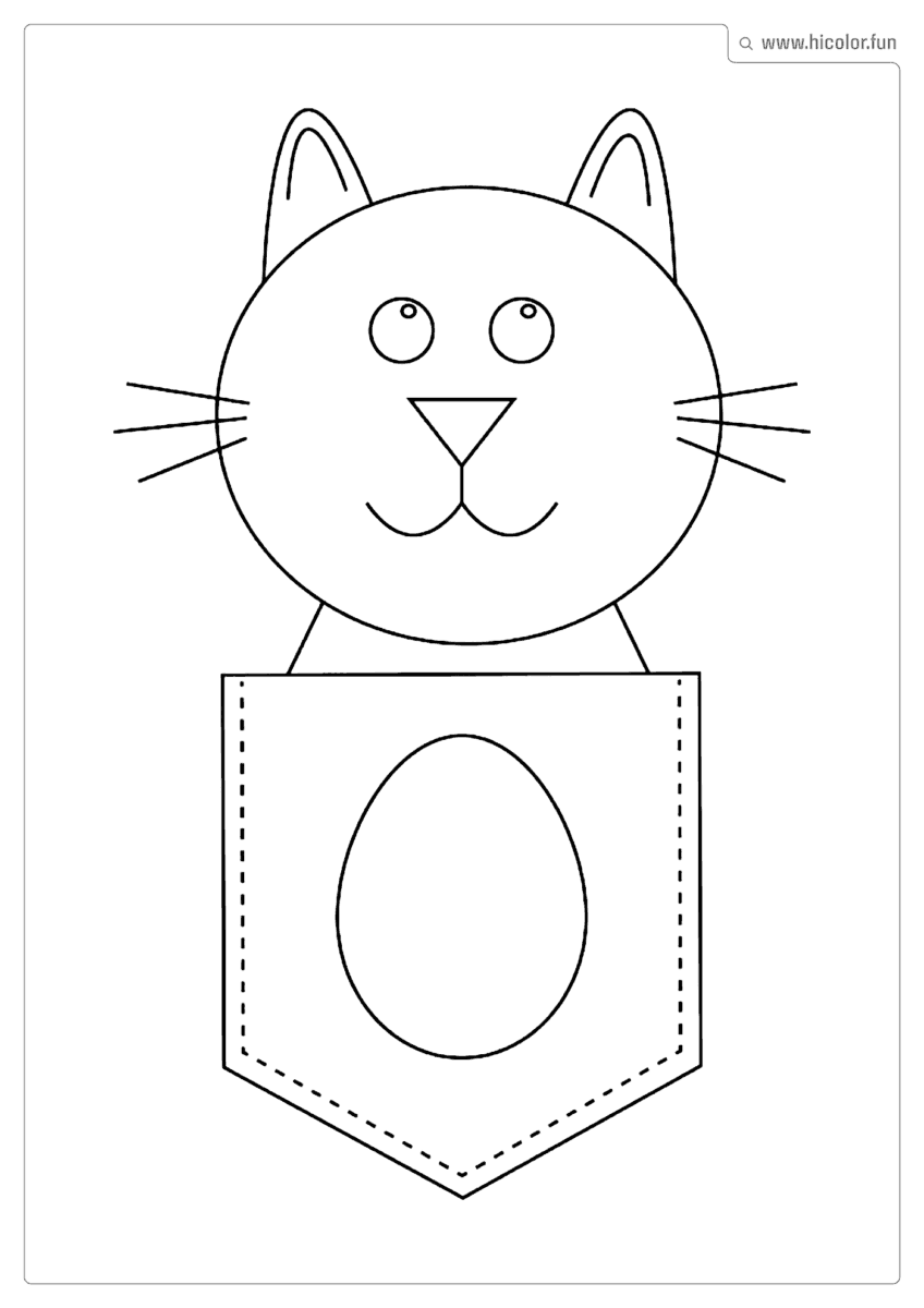 DESENHO PARA COLORIR DE GATO DENTRO DA CAIXA EM FORMAS GEOMéTRICAS PARA IMPRIMIR
