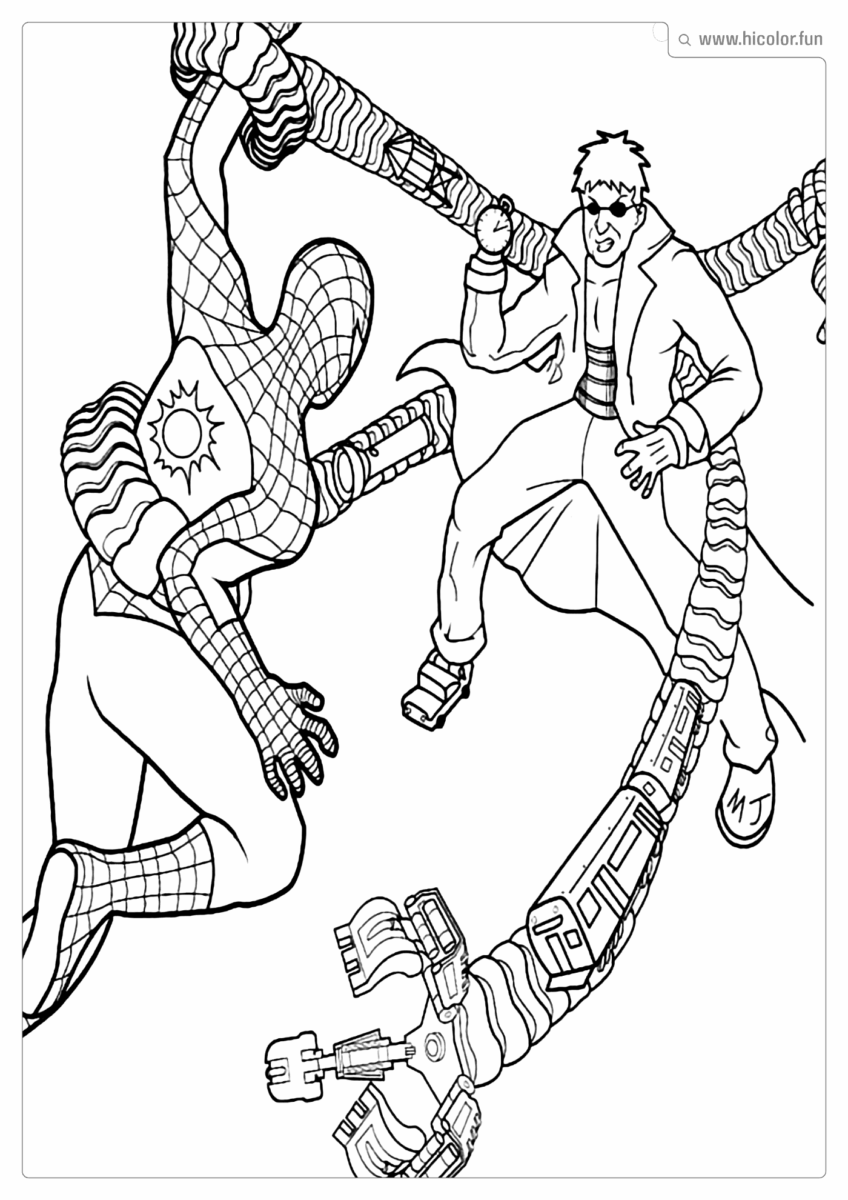 DESENHO PARA COLORIR DE HOMEM ARANHA OCTOPUS