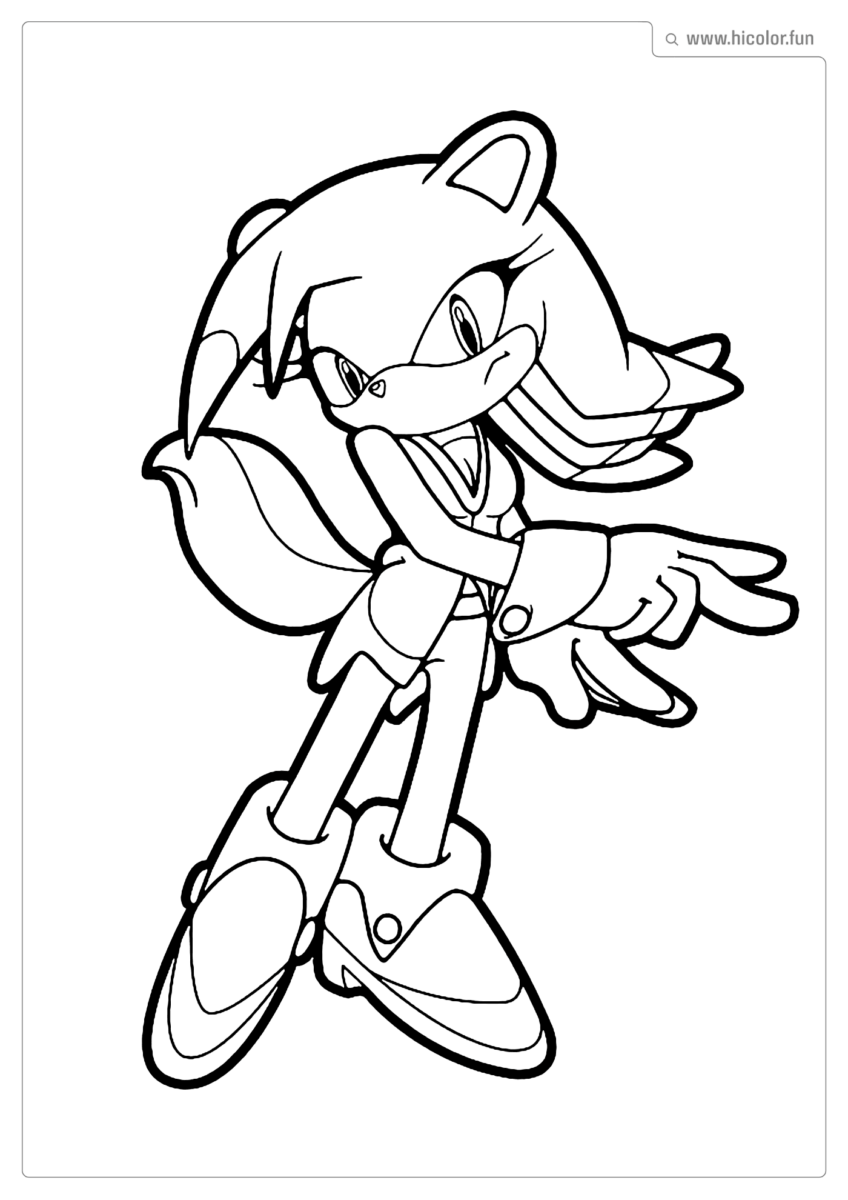DESENHO PARA COLORIR DO SONIC AMY ROSE PARA IMPRIMIR 2
