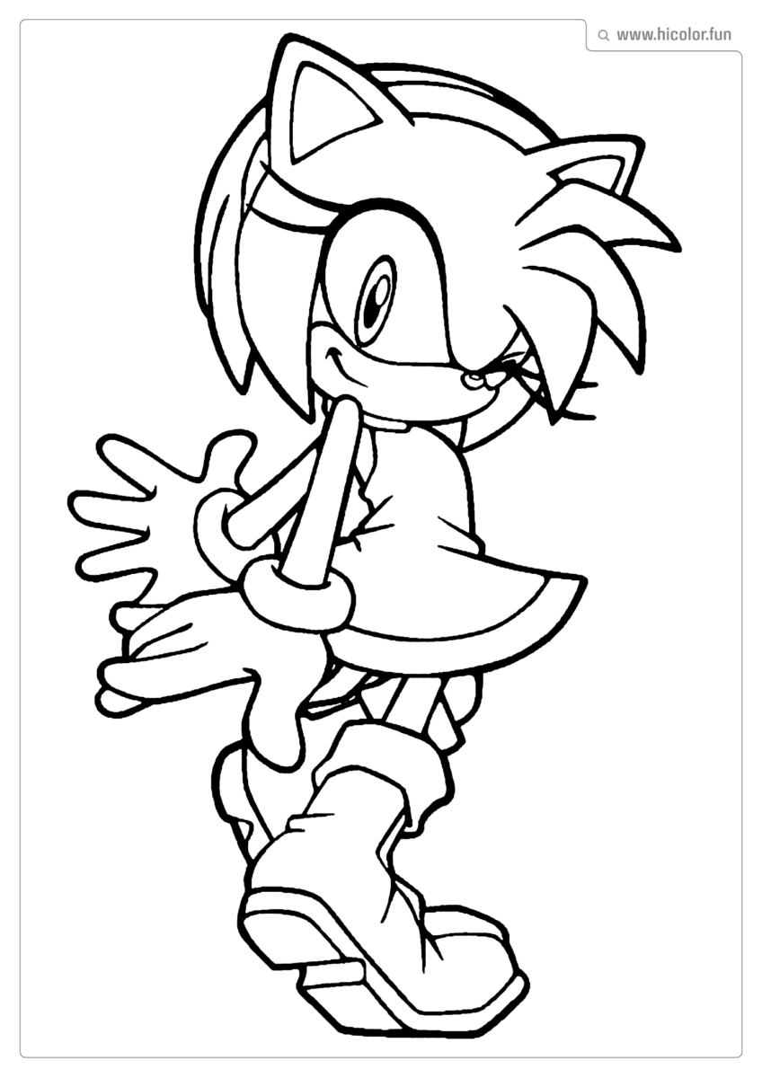 DESENHO PARA COLORIR DO SONIC AMY ROSE PARA IMPRIMIR