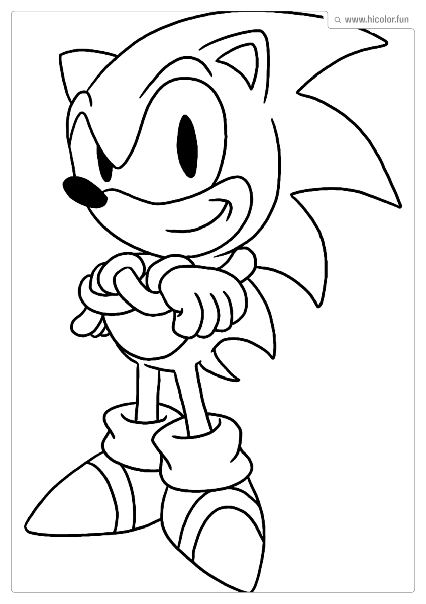DESENHO PARA COLORIR DO SONIC BRAçO CRUZADO PARA IMPRIMIR