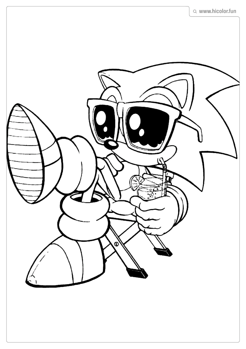 DESENHO PARA COLORIR DO SONIC DE FéRIAS óCULOS ESCURO DRINK PARA IMPRIMIR