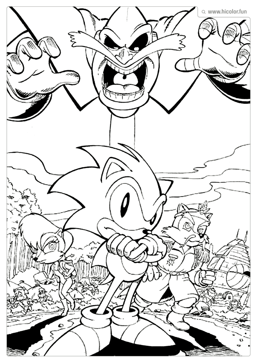 DESENHO PARA COLORIR DO SONIC DOUTOR EGGMAN PARA IMPRIMIR