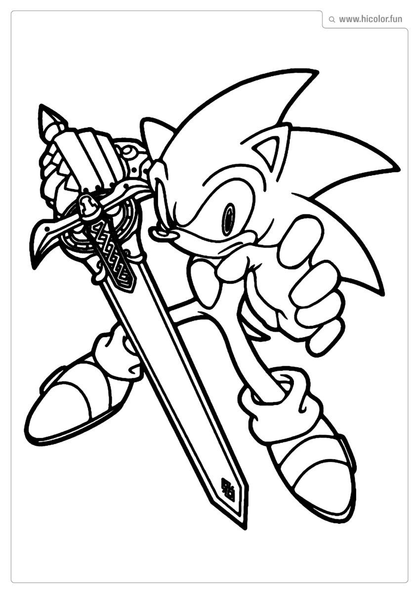 DESENHO PARA COLORIR DO SONIC ESPADA LUTA PARA IMPRIMIR