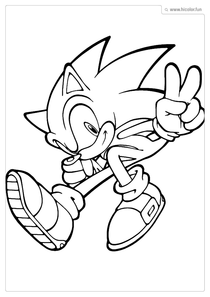 DESENHO PARA COLORIR DO SONIC PAZ E AMOR PARA IMPRIMIR