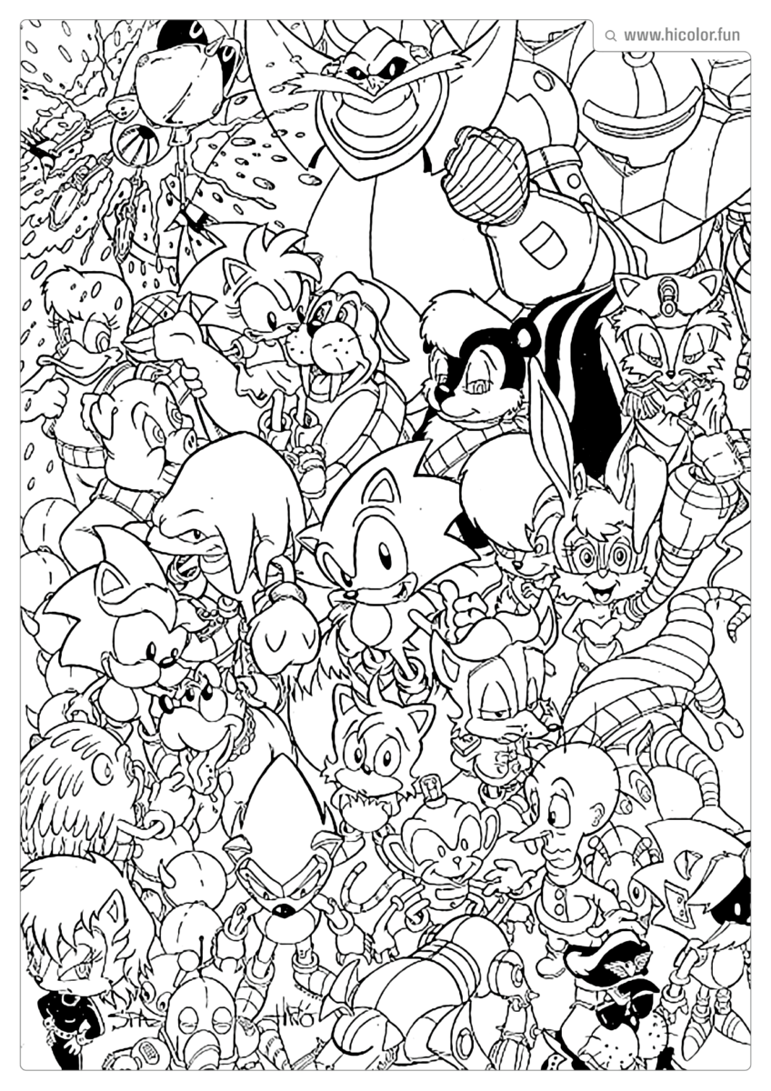 DESENHO PARA COLORIR DO SONIC PERSONAGENS DOUTOR EGGMAN SONIC AMY ROSE TAILS PARA IMPRIMIR