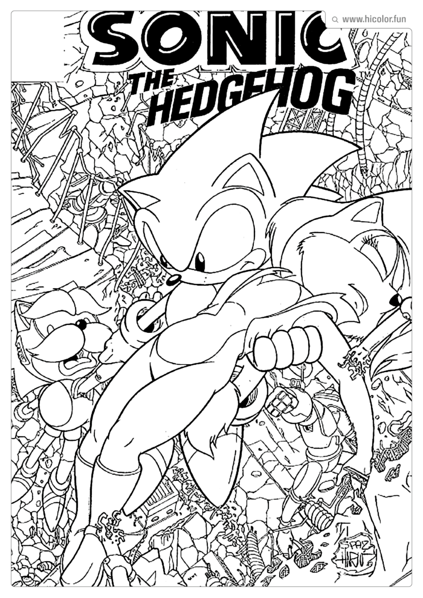 DESENHO PARA COLORIR DO SONIC SALVANDO AMY ROSE PARA IMPRIMIR