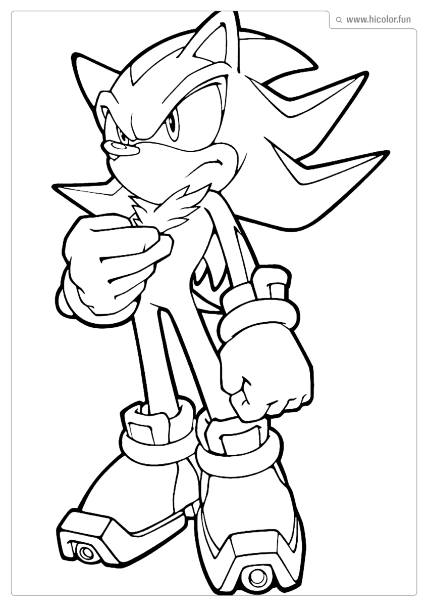 DESENHO PARA COLORIR DO SONIC SHADOW THE HEDGEHOG PARA IMPRIMIR 2