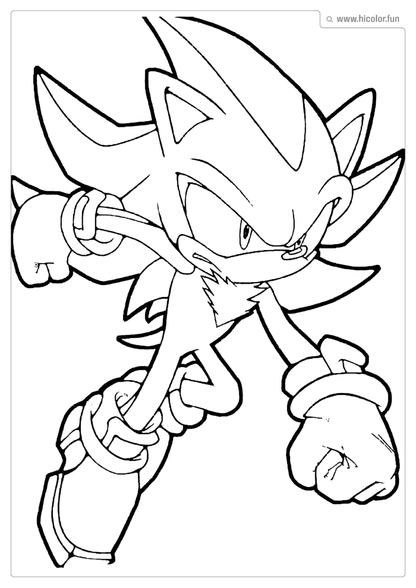 DESENHO PARA COLORIR DO SONIC SHADOW THE HEDGEHOG PARA IMPRIMIR