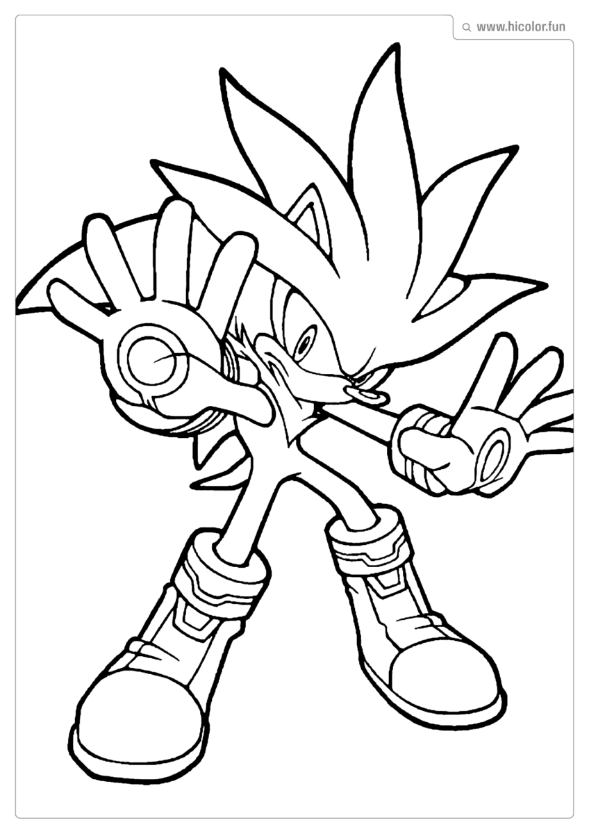 DESENHO PARA COLORIR DO SONIC SILVER THE HEDGEHOG PARA IMPRIMIR