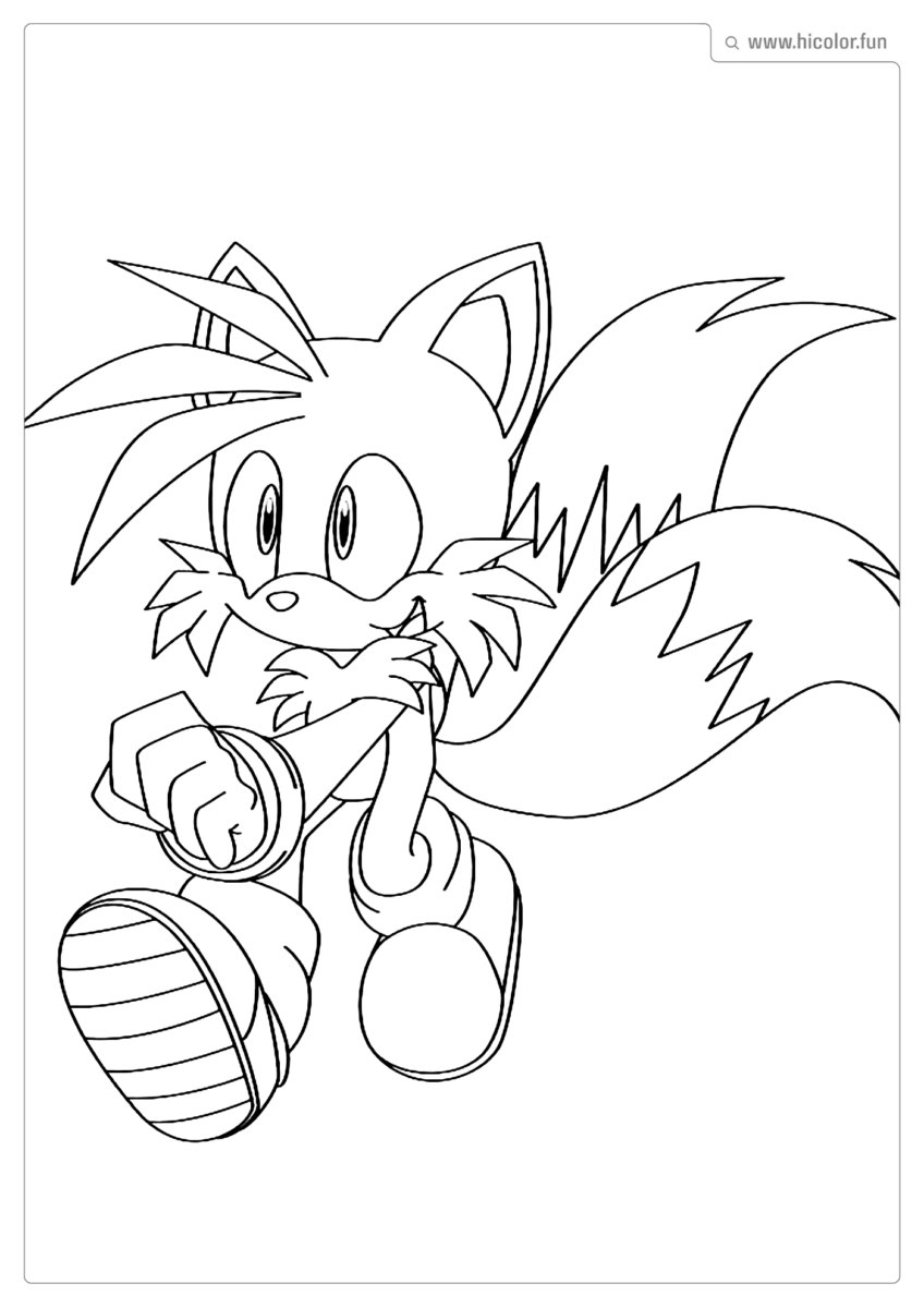 DESENHO PARA COLORIR DO SONIC TAILS PARA IMPRIMIR 2