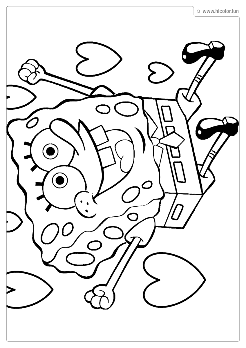 DESENHO PARA COLORIR E IMPRIMIR BOB ESPONJA