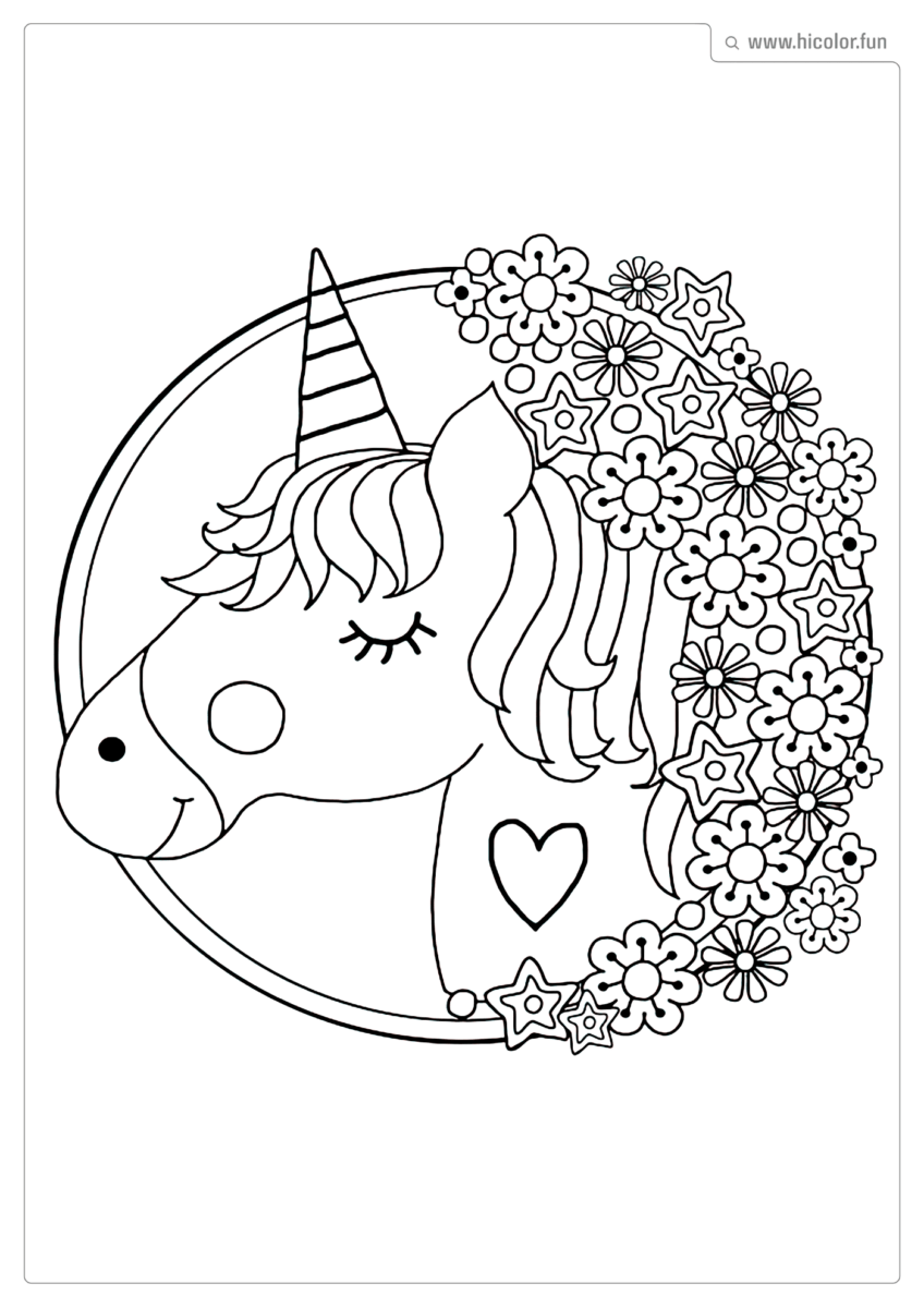 DESENHO PARA COLORIR FLORES UNICóRNIO PARA IMPRIMIR