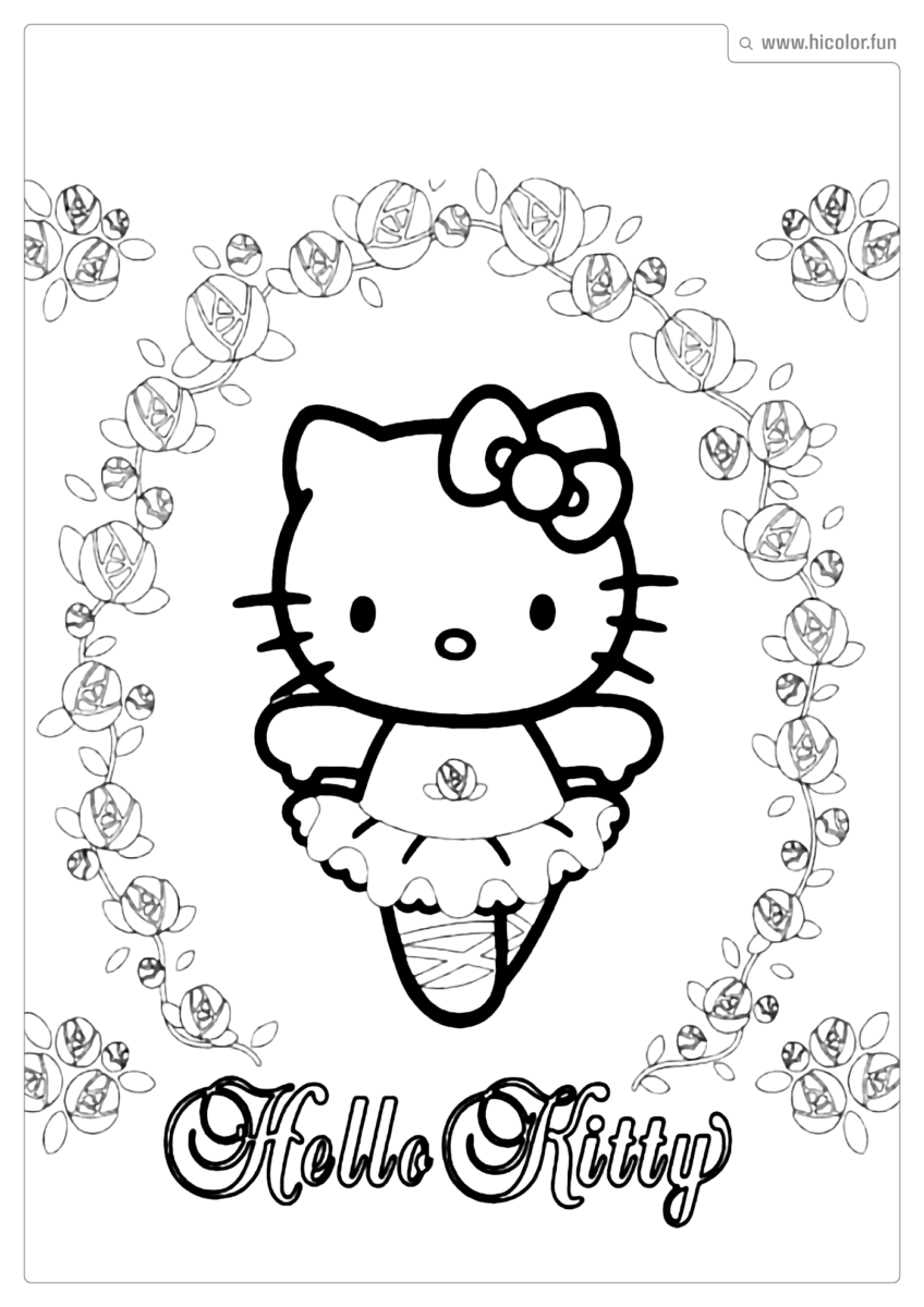 DESENHO PARA COLORIR HELLO KITTY BAILARINA PARA IMPRIMIR