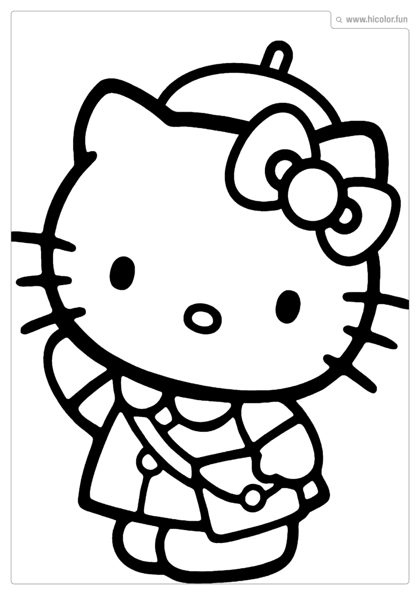 DESENHO PARA COLORIR HELLO KITTY BOLSA PARA IMPRIMIR