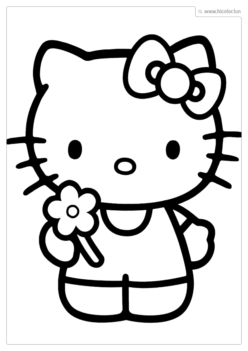 DESENHO PARA COLORIR HELLO KITTY FLOR PARA IMPRIMIR 2