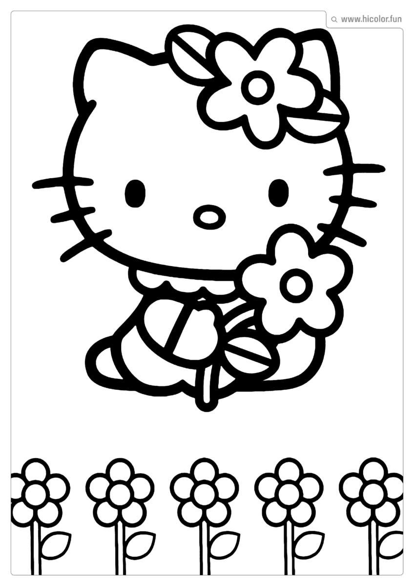 DESENHO PARA COLORIR HELLO KITTY FLOR PARA IMPRIMIR