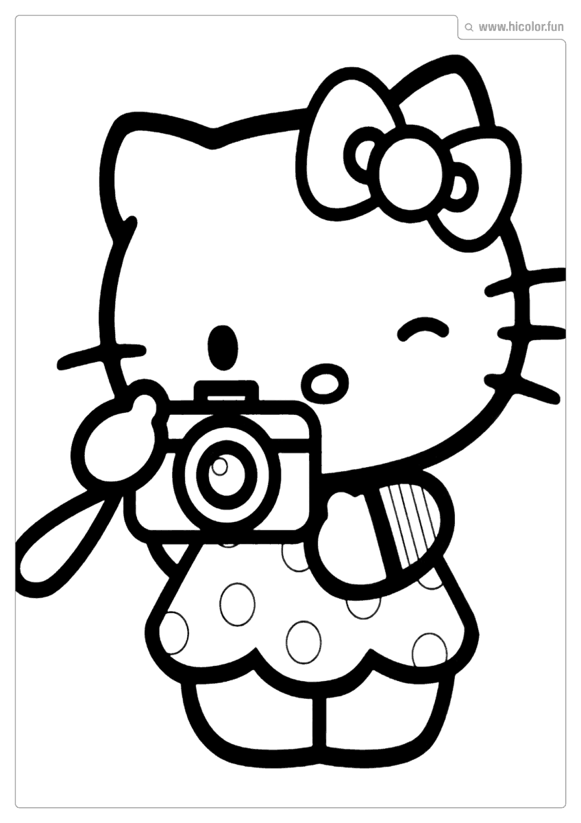 DESENHO PARA COLORIR HELLO KITTY FOTOGRAFIA FOTO PARA IMPRIMIR