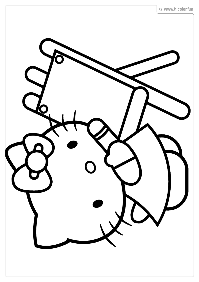 DESENHO PARA COLORIR HELLO KITTY PINTURA QUADRO PARA IMPRIMIR