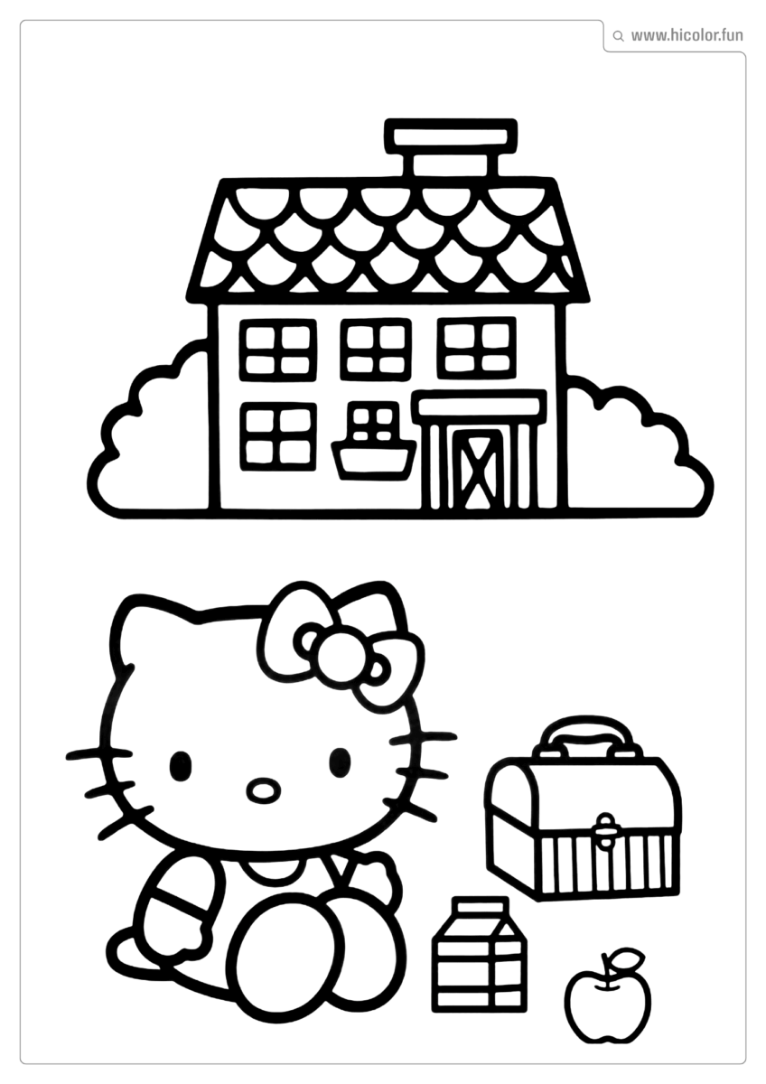 DESENHO PARA COLORIR HELLO KITTY PIQUE NIQUE PARA IMPRIMIR