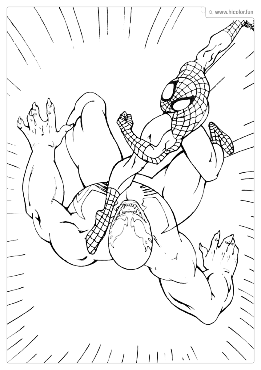 DESENHO PARA COLORIR HOMEM ARANHA E VENOM