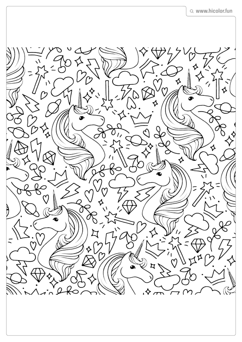 DESENHO PARA COLORIR PAPEL DE PAREDE UNICóRNIO PARA IMPRIMIR