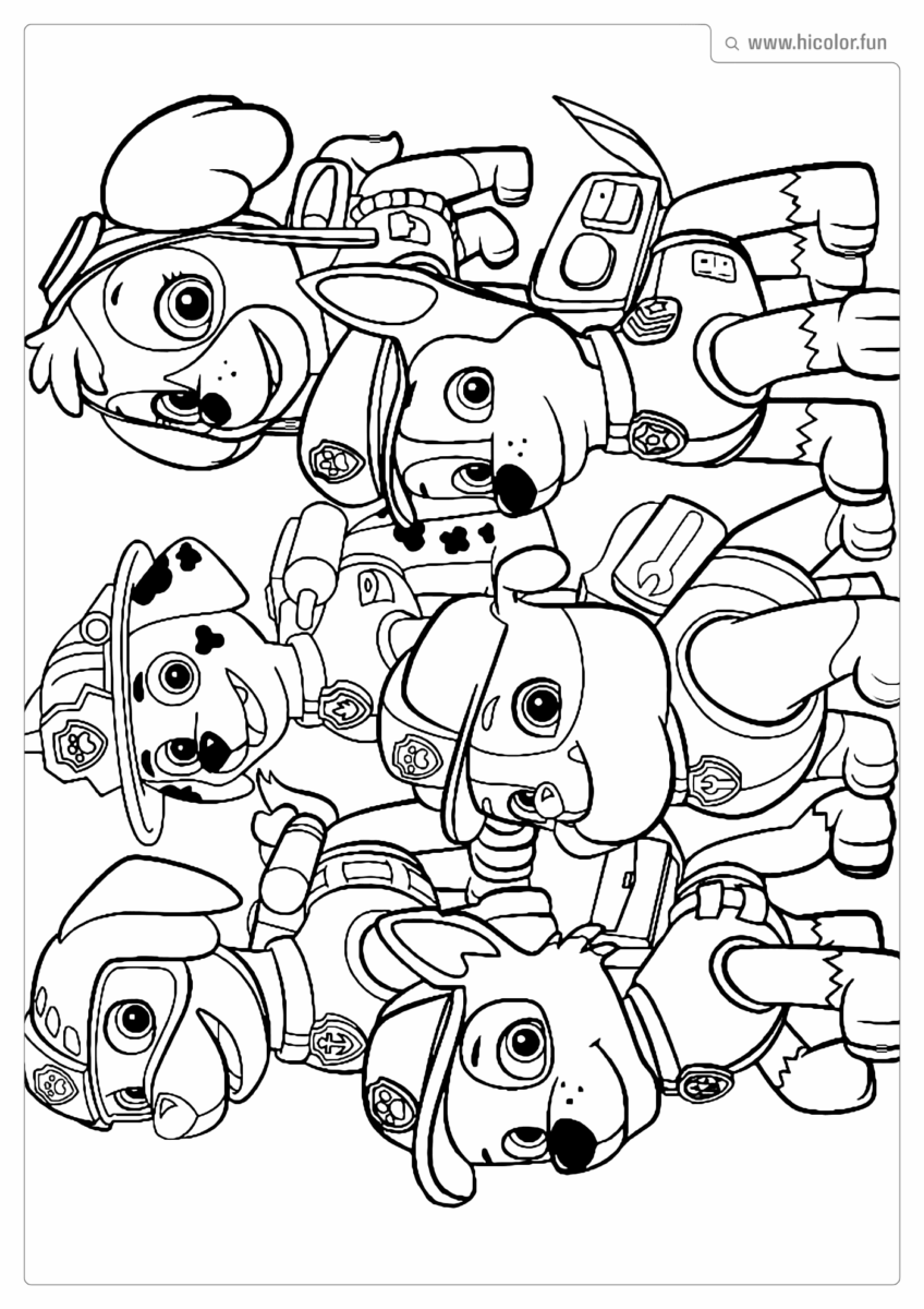 DESENHO PARA COLORIR PATRULHA CANINA SUPER FILHOTES