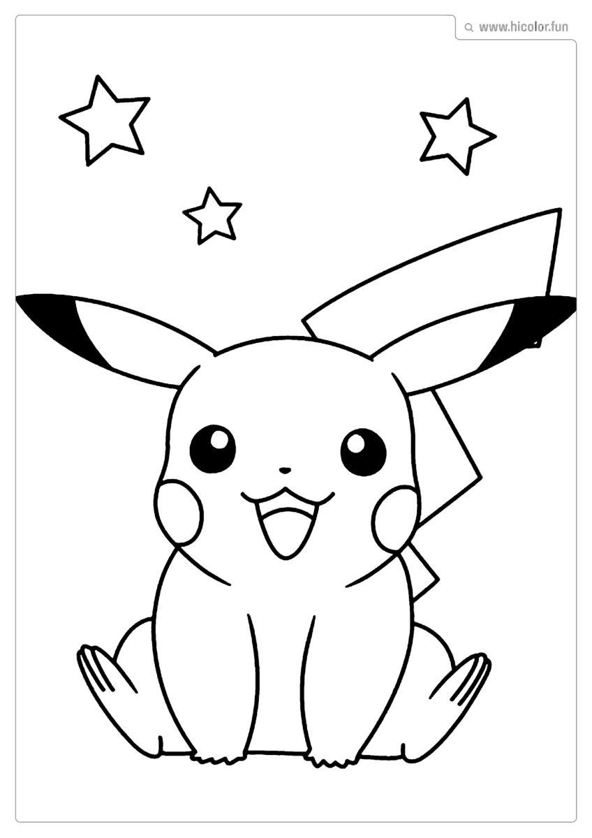DESENHO PARA COLORIR PIKACHU
