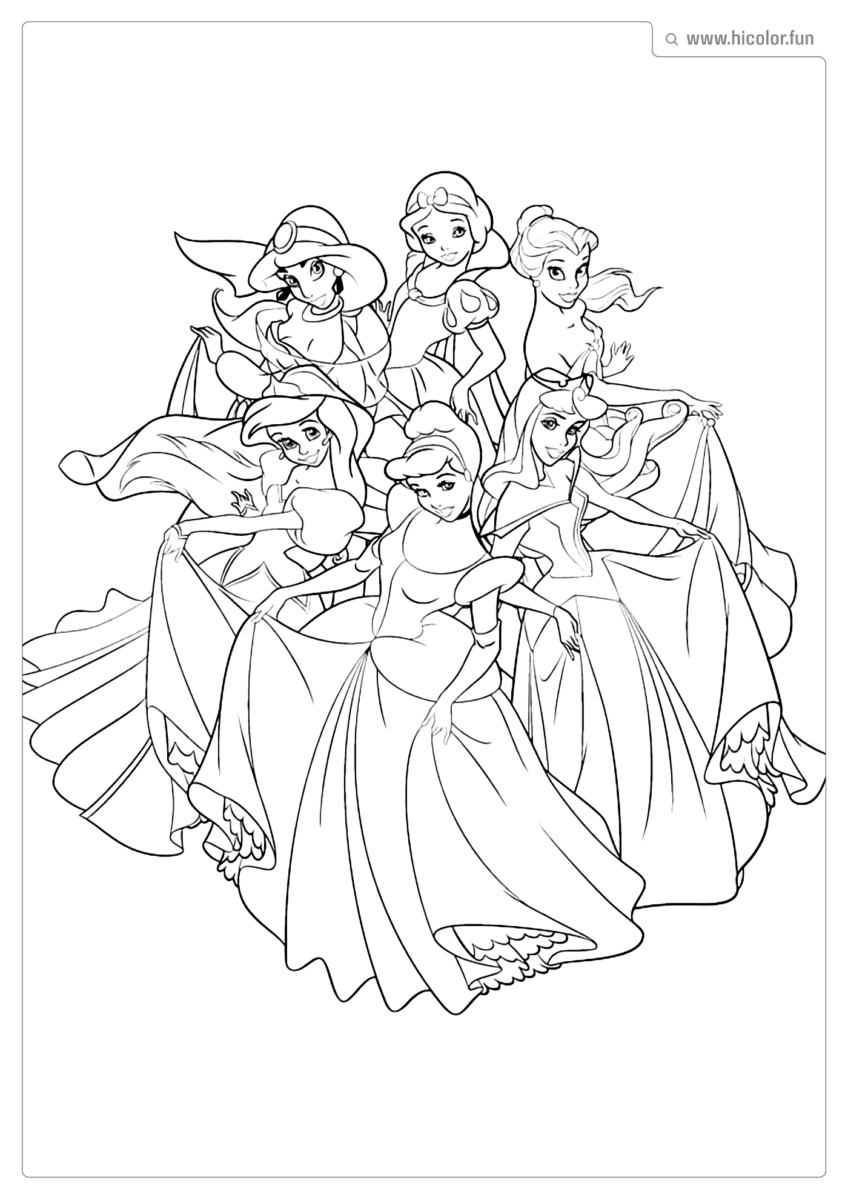 DESENHO PARA COLORIR PRINCESA DISNEY