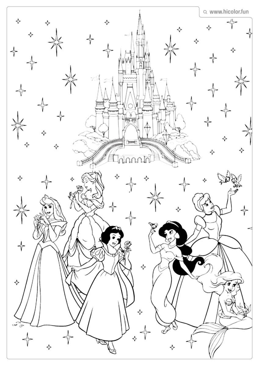 DESENHO PARA COLORIR PRINCESAS DA DISNEY