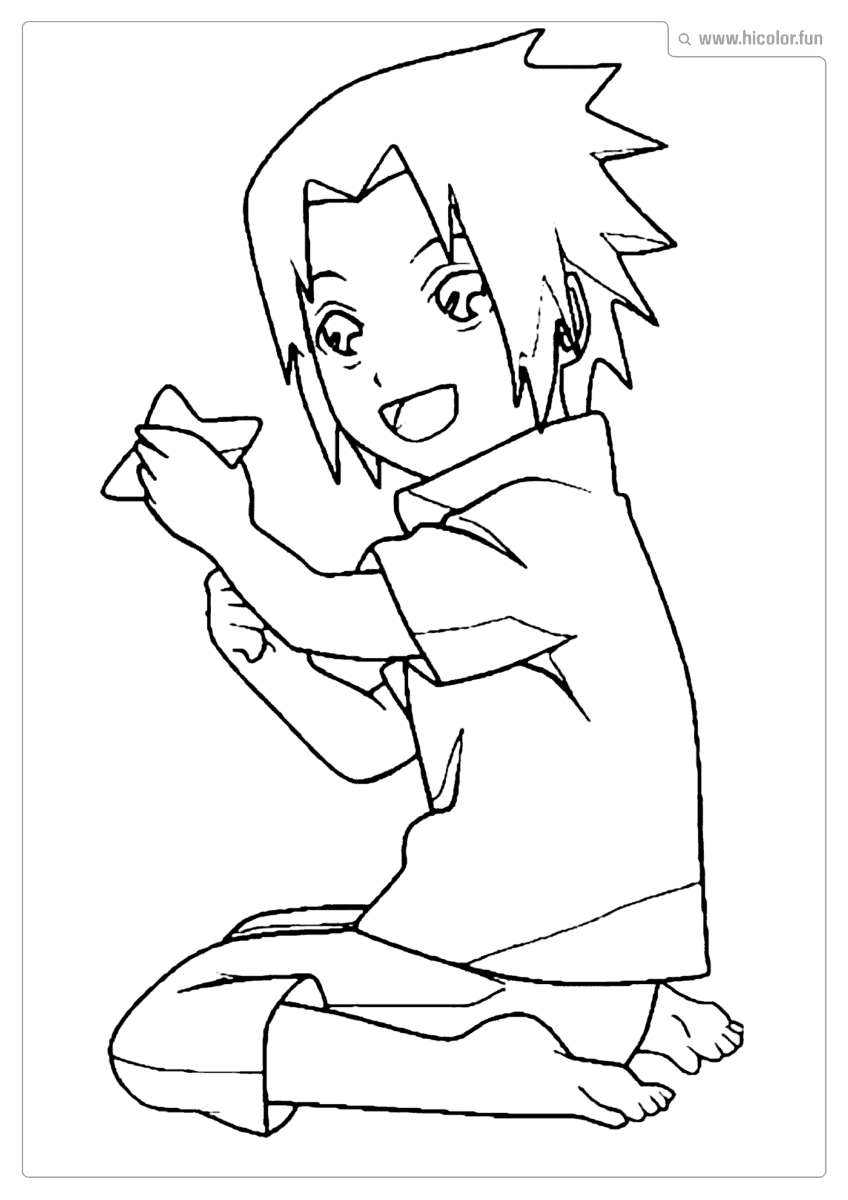 DESENHO PARA COLORIR SASUKE CRIANçA