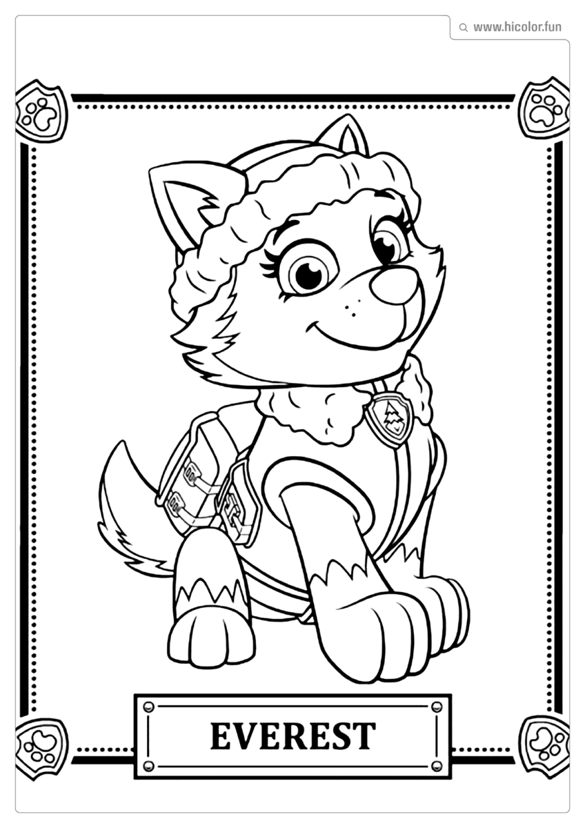 DESENHO PARA COLORIR SKYE E EVEREST