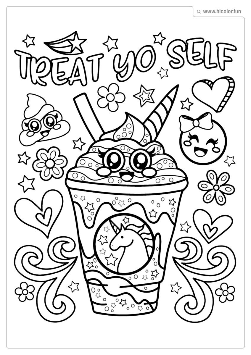 DESENHO PARA COLORIR SORVETE DE UNICóRNIO PARA IMPRIMIR