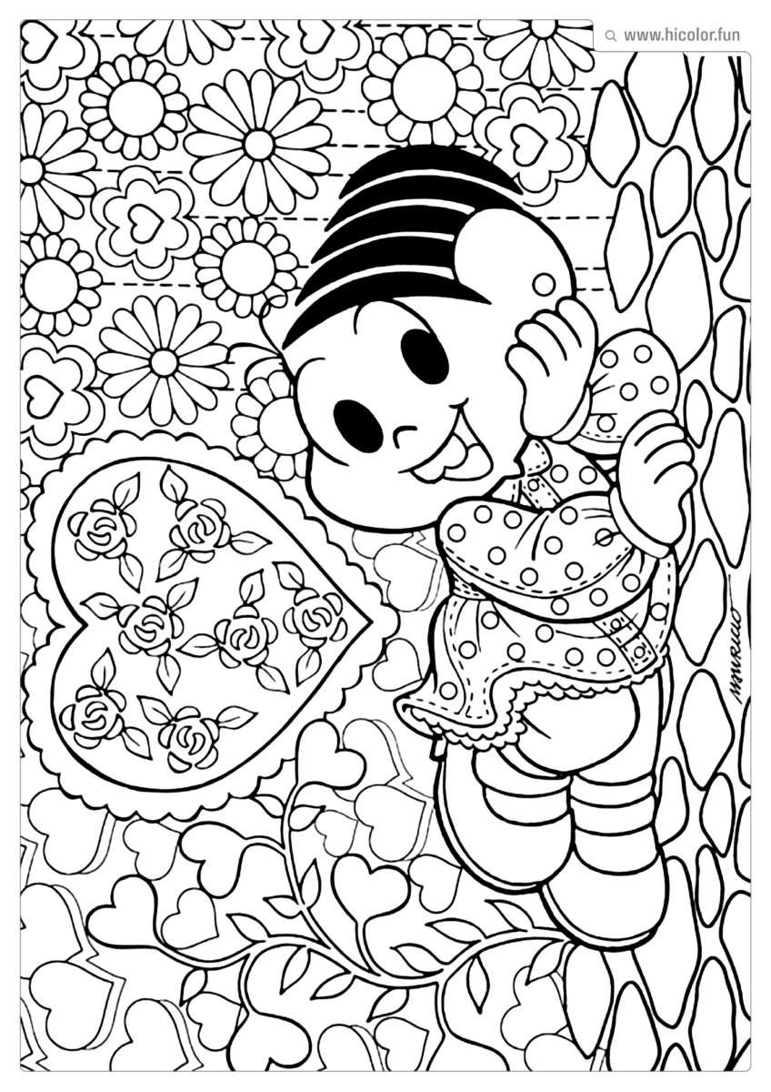 DESENHO PARA COLORIR TURMA DA MONICA
