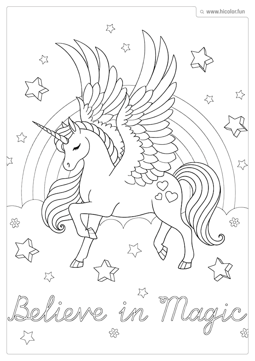 DESENHO PARA COLORIR UNICóRNIO ACREDITE NA MAGIA PARA IMPRIMIR