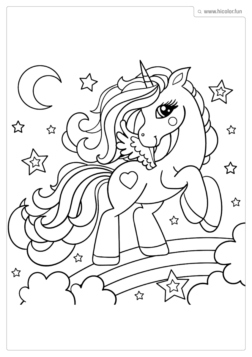 DESENHO PARA COLORIR UNICóRNIO ARCO íRIS KAWAII PARA IMPRIMIR