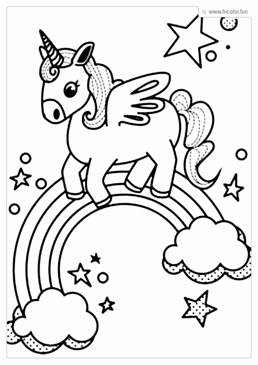 DESENHO PARA COLORIR UNICóRNIO ARCO íRIS PARA IMPRIMIR 2