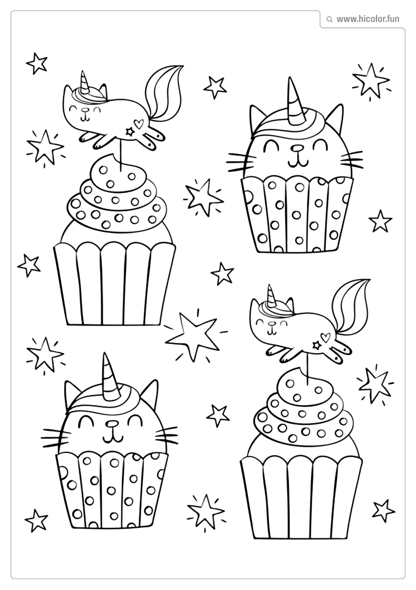 DESENHO PARA COLORIR UNICóRNIO CUPCAKE PARA IMPRIMIR 2