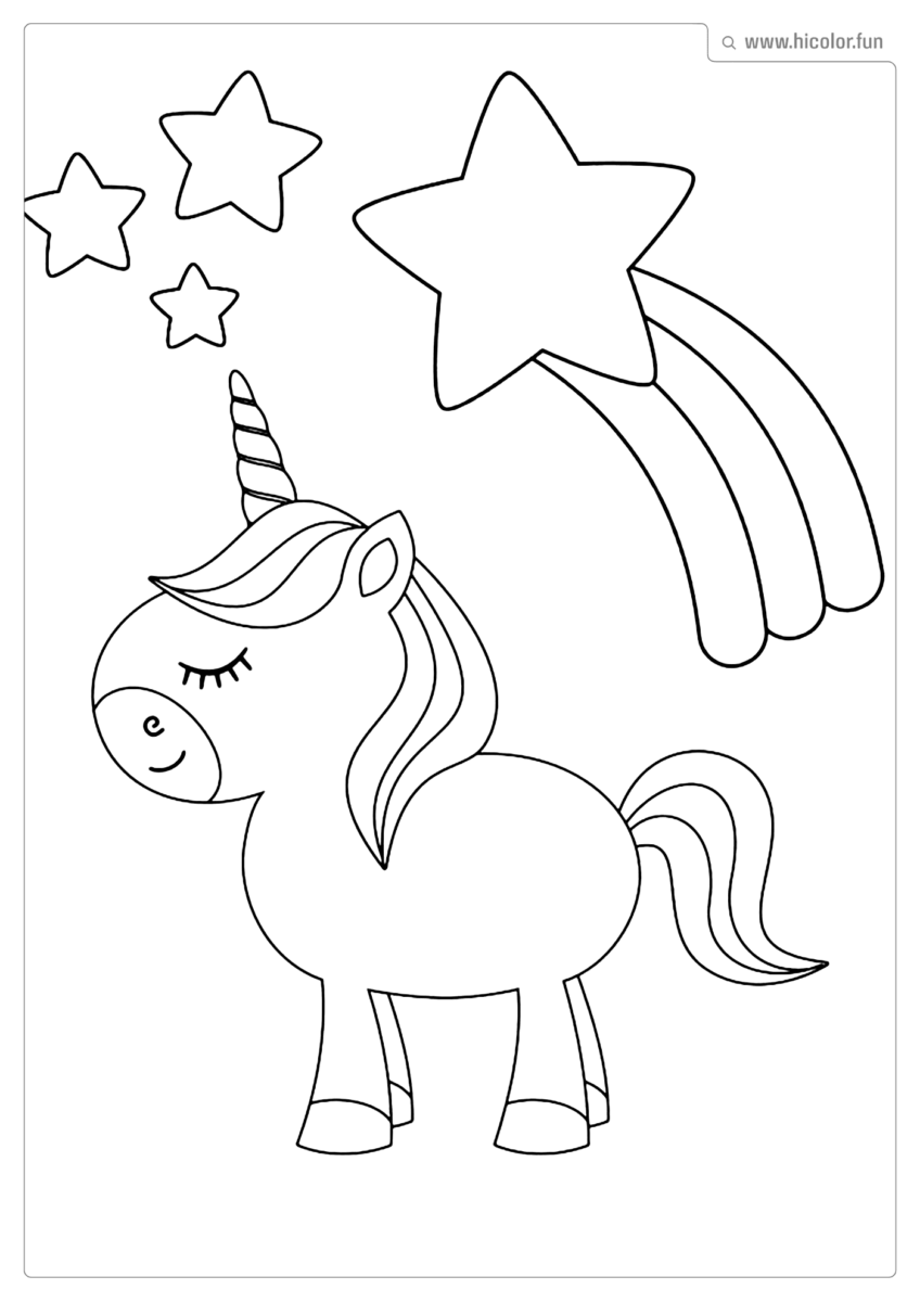 DESENHO PARA COLORIR UNICóRNIO ESTRELA CADENTE PARA IMPRIMIR