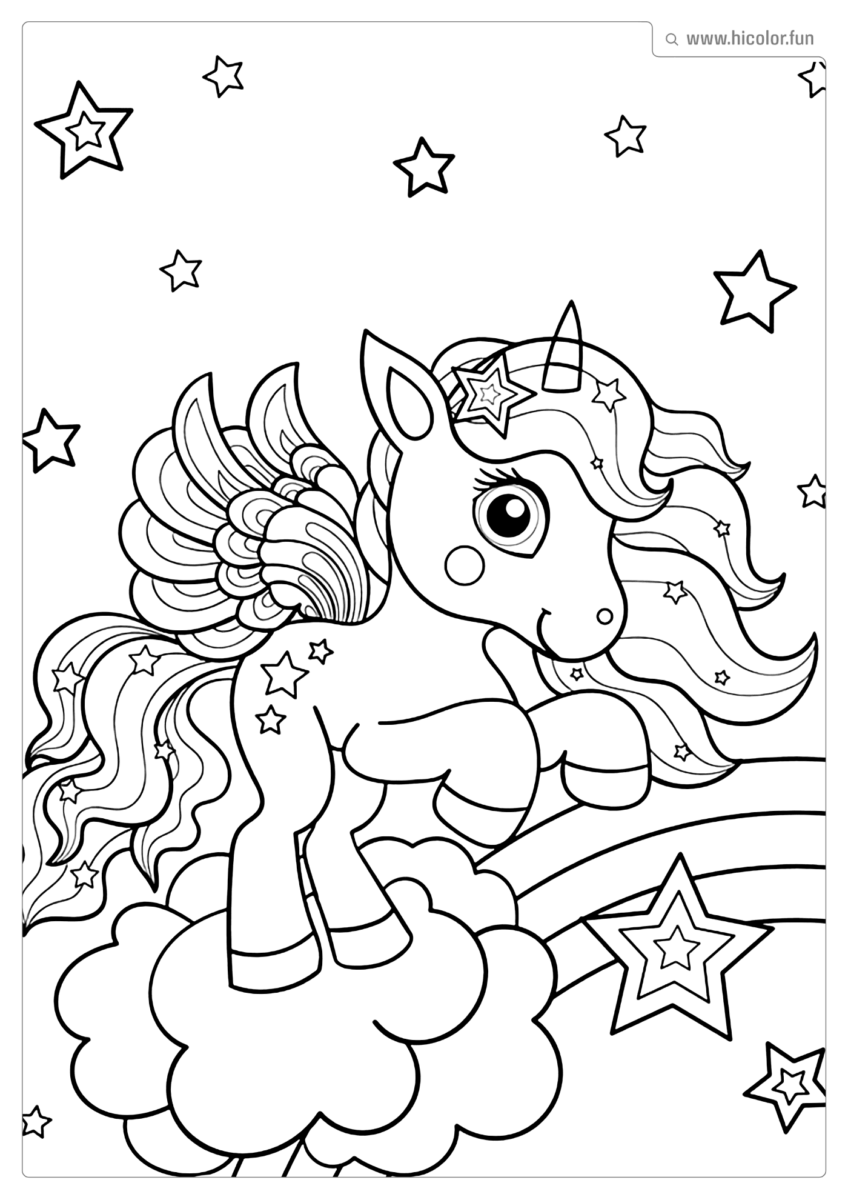 DESENHO PARA COLORIR UNICóRNIO KAWAII FOFO PARA IMPRIMIR