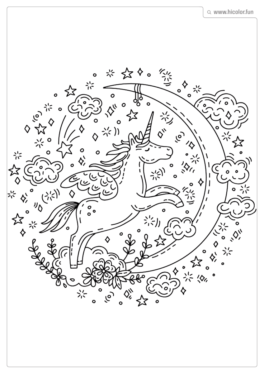 DESENHO PARA COLORIR UNICóRNIO LUA PARA IMPRIMIR 2