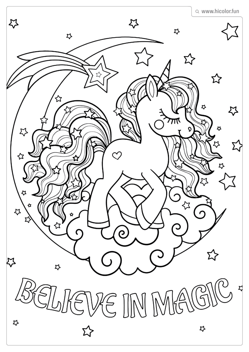 DESENHO PARA COLORIR UNICóRNIO MAGIA MAGICA PARA IMPRIMIR