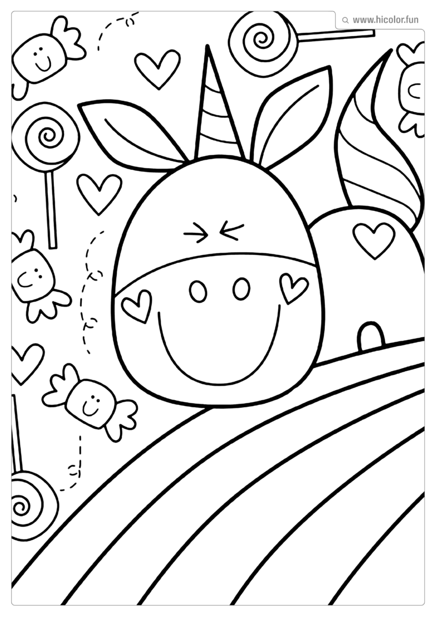 DESENHO PARA COLORIR UNICóRNIO VACA DOCES PARA IMPRIMIR