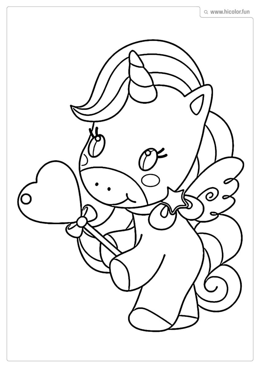 DESENHO PARA COLORIR UNICóRNIO VARINHO CORAçãO PARA IMPRIMIR