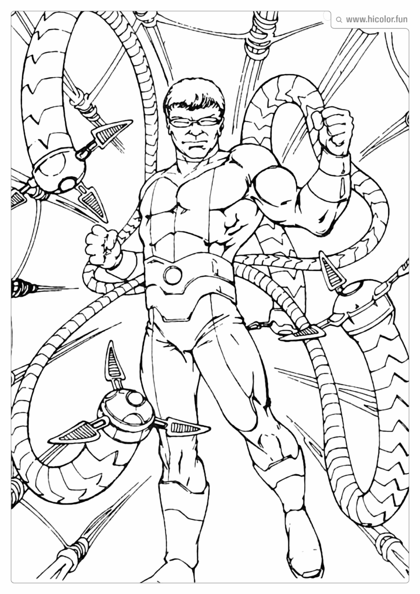 DESENHO PARA IMPRIMIR E COLORIR HOMEM ARANHA OCTOPUS