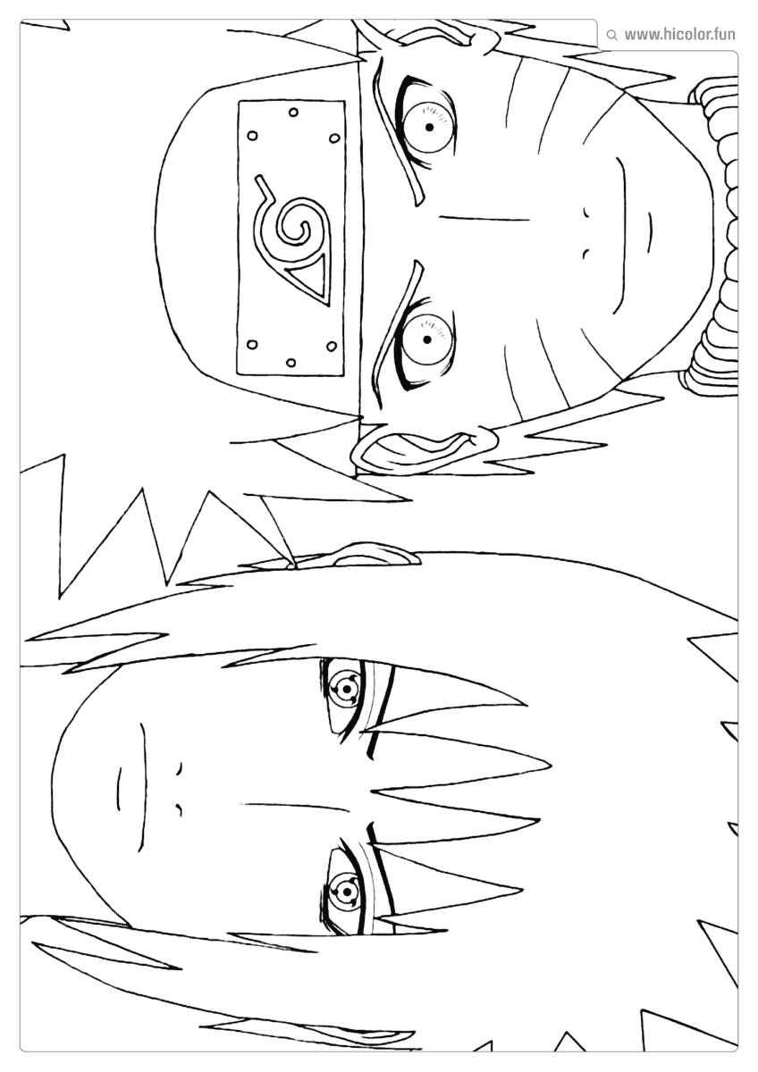 DESENHO PARA IMPRIMIR E PINTAR SASUKE E NARUTO