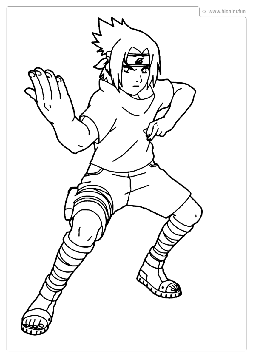 DESENHO PARA IMPRIMIR E PINTAR SASUKE