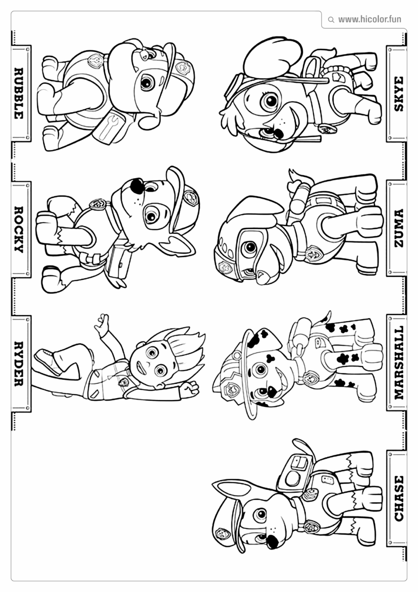 DESENHO PARA IMPRIMIR PATRULHA CANINA